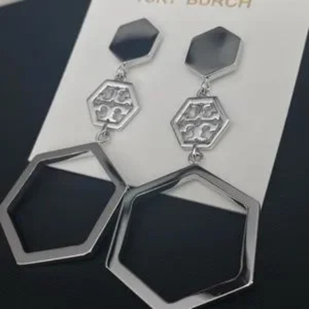 TORY BURCH Hexagon Drop Earrings